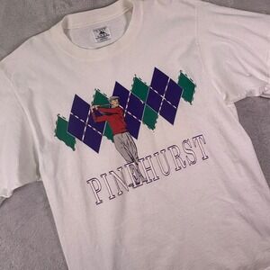 Vintage Galt Sand Men's Pinehurst Golf T-Shirt Size Large White Made USA